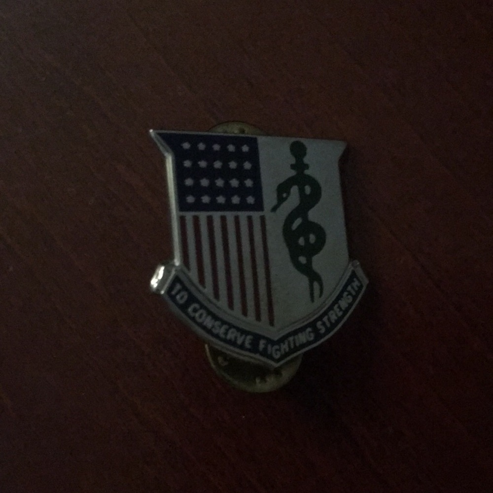 Medical Shield Pin - American Flag & Caduceus